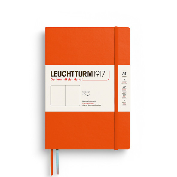 Leuchtturm Softcover (Medium A5) Notebook, Pumpkin, 123p., plain