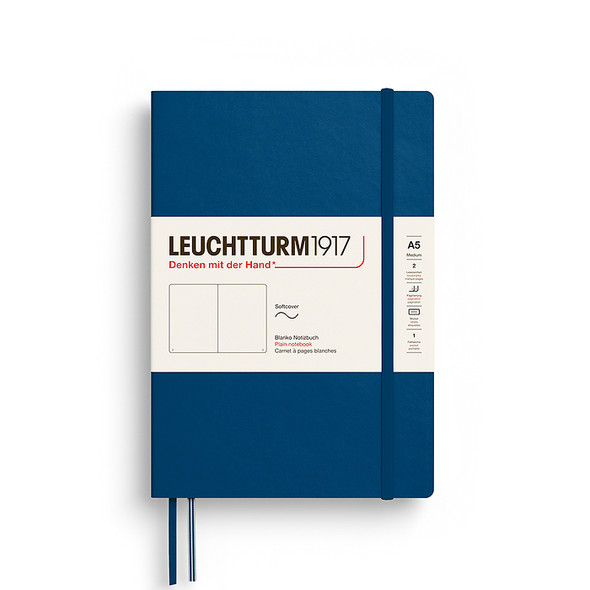 Leuchtturm Softcover (Medium A5) Notebook, Indigo, 123p., plain
