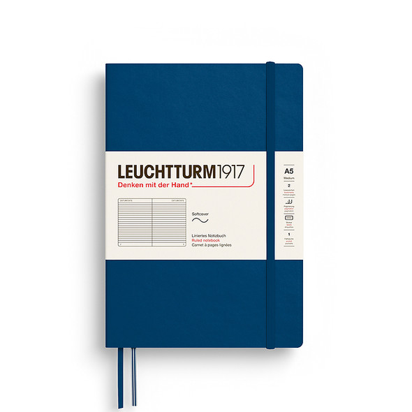 Leuchtturm Softcover (Medium A5) Notebook, Indigo, 123p., ruled