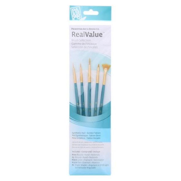 Princeton Artist Brush Company Real Value Brush Set Golden Taklon SH 9170 5Pk