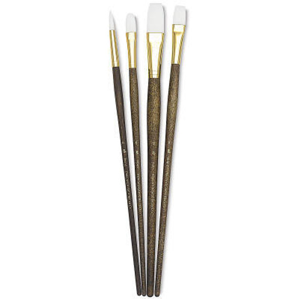 Princeton Artist Brush Company Real Value Brush Set LH White Taklon 9147 4Pk 