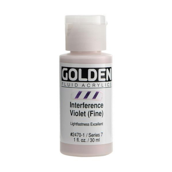 Golden Artist Colors Golden Fluid Interference Acrylic, 1 oz., Interference Violet