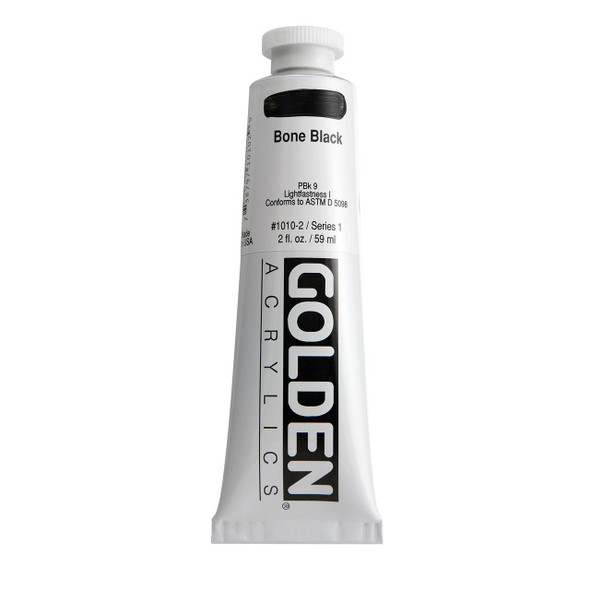 Golden Artist Colors Heavy Body Bone Black 2oz