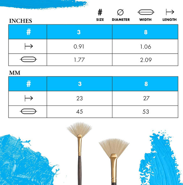 Princeton Artist Brush Company Princeton Brush Dakota Synthetic Hog Bristle, Series 6300, Fan 3 