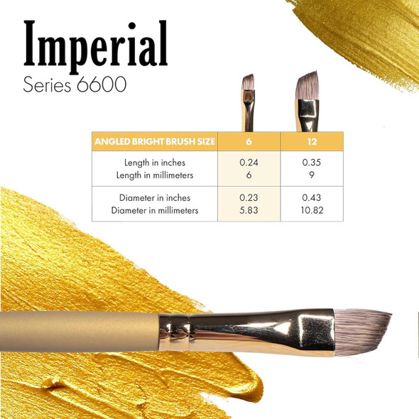 Princeton Artist Brush Company Princeton Brush Imperial Synthetic Mongoose, Series 6600, Angle Bright 12 