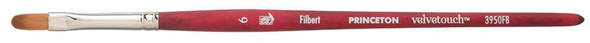 Princeton Artist Brush Company Princeton Brush Velvetouch, Series 3950, Short Handle Brushes, Filbert 6 