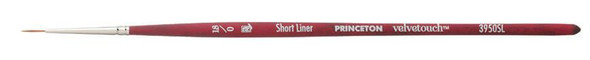 Princeton Artist Brush Company Princeton Brush Velvetouch, Series 3950, Short Handle Brushes, Short Liner 18/0 