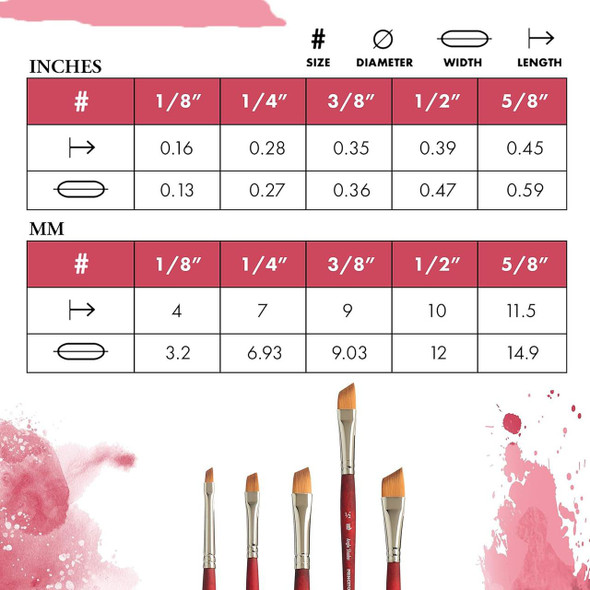Princeton Artist Brush Company Princeton Brush Velvetouch, Series 3950, Short Handle Brushes, Angle Shader 1/2" 