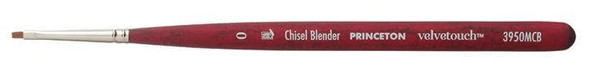 Princeton Artist Brush Company Princeton Brush Velvetouch, Series 3950, Short Handle Brushes, Mini Chisel Blender 0 
