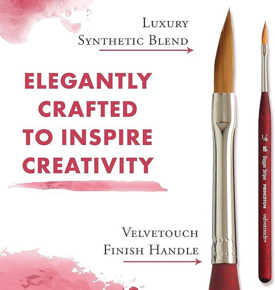 Princeton Artist Brush Company Princeton Brush Velvetouch, Series 3950, Short Handle Brushes, Mini Dagger Striper 1/4" 