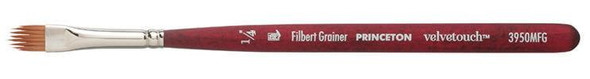 Princeton Artist Brush Company Princeton Brush Velvetouch, Series 3950, Short Handle Brushes, Mini Filbert Grainer 1/4" 