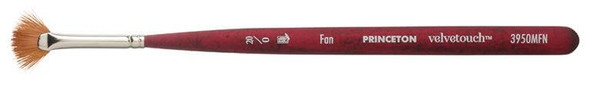 Princeton Artist Brush Company Princeton Brush Velvetouch, Series 3950, Short Handle Brushes, Mini Fan 20/0 