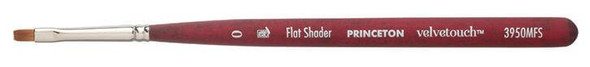 Princeton Artist Brush Company Princeton Brush Velvetouch, Series 3950, Short Handle Brushes, Mini Flat Shader 0 