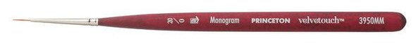 Princeton Artist Brush Company Princeton Brush Velvetouch, Series 3950, Short Handle Brushes, Mini Monogram Liner 20/0 