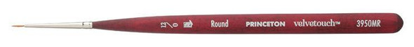 Princeton Artist Brush Company Princeton Brush Velvetouch, Series 3950, Short Handle Brushes, Mini Round 0 