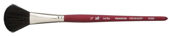 Princeton Artist Brush Company Princeton Brush Velvetouch, Series 3950, Short Handle Brushes, Oval Mop 1/2" 