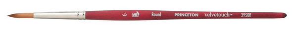 Princeton Artist Brush Company Princeton Brush Velvetouch, Series 3950, Short Handle Brushes, Round 3/0 