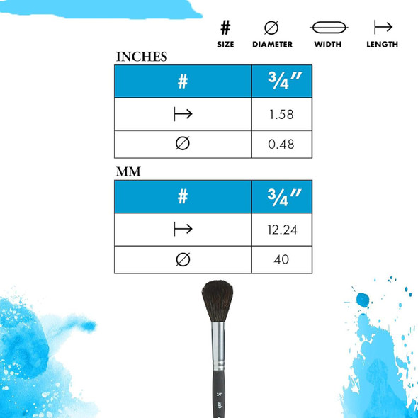 Princeton Artist Brush Company Princeton Brush Aqua Elite, Synthetic Kolinsky Sable, Series 4850, Mop 3/4" 