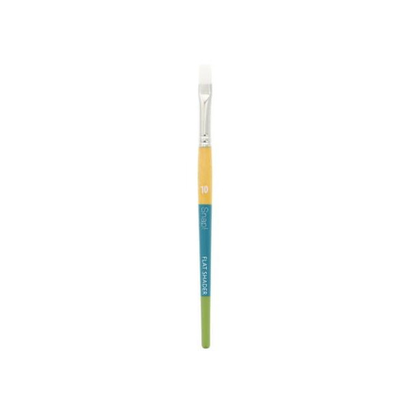 Princeton Brush Snap! Series 9850, Short Handle, White Taklon, Flat Shader 10