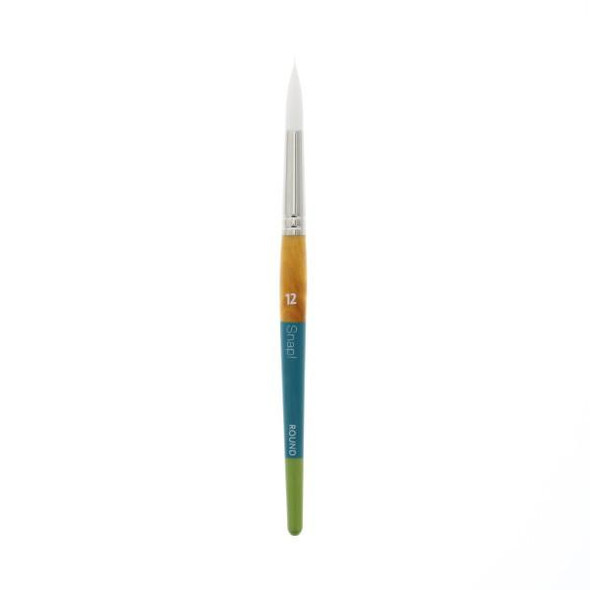 Princeton Brush Snap! Series 9850, Short Handle, White Taklon, Round 12