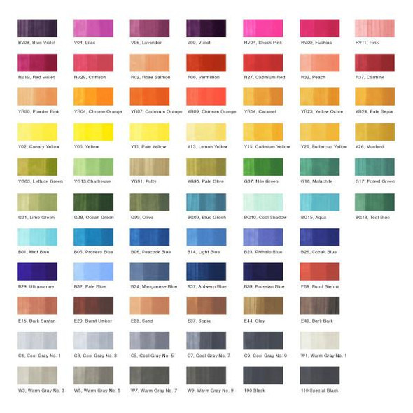 Copic Sketch Marker Set, 72A Colors