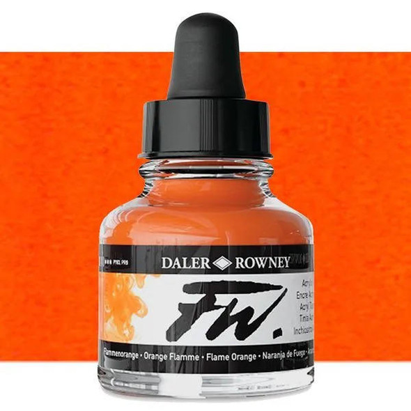 Daler-Rowney FW Acrylic Artists Ink Flame Orange 1oz