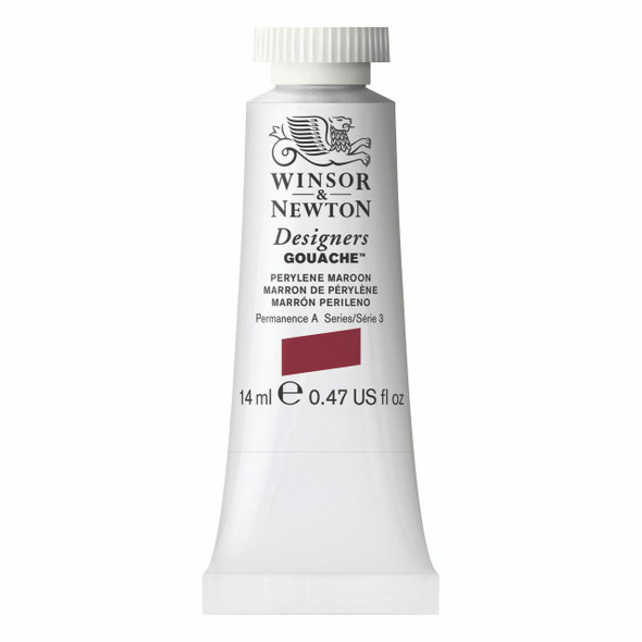  Winsor & Newton Designers Gouache, 14ml tube, Perylene Maroon 