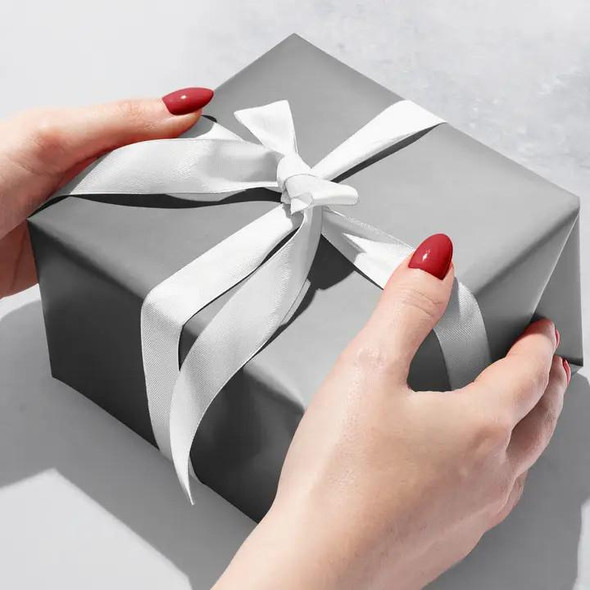  Jillson & Roberts Wrapping Paper Roll, Solid Matte Finish, Metallic Silver 