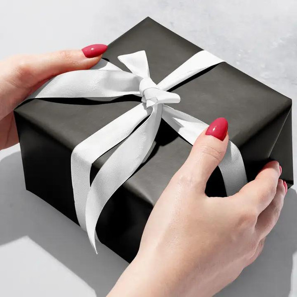  Jillson & Roberts Wrapping Paper Roll, Solid Matte Finish, Black 