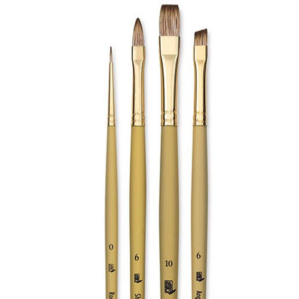 Princeton Artist Brush Company Princeton Brush Imperial Synthetic Mongoose, Series 6600, Professional Brush Set, 4Pk 