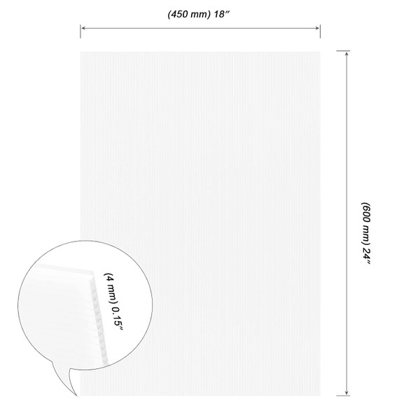 Coroplast Corrugated Plastic - Opaque White - 18"x24"