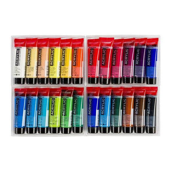 Royal Talens Amsterdam Standard Series Acrylic Paint Set, General Selection Set of 24 x 20mL 