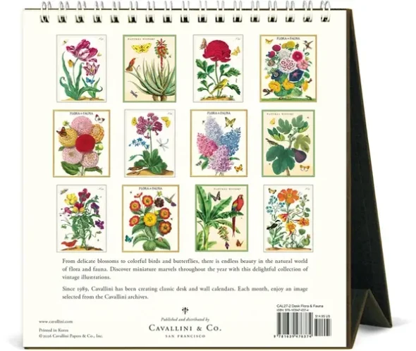  Cavallini & Co. 2027 Desk Calendar, Flora & Fauna 