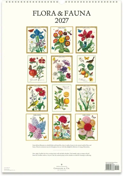  Cavallini & Co. 2027 Wall Calendar, Flora & Fauna 