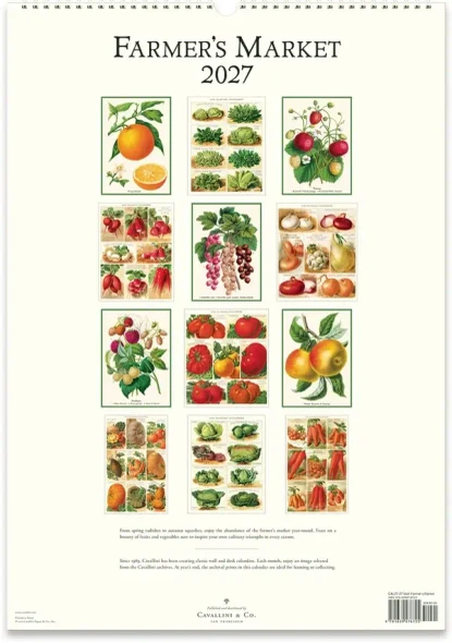  Cavallini & Co. 2027 Wall Calendar, Farmer's Market 