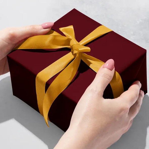  Jillson & Roberts Wrapping Paper Roll, Solid Matte Finish, Burgundy 