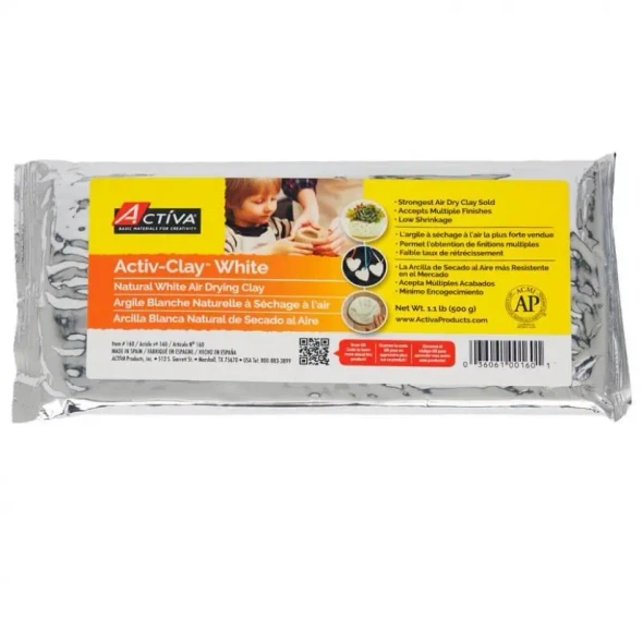 Activa Products, Inc. Activ-Clay Air Dry Clay, White, 2.2# 