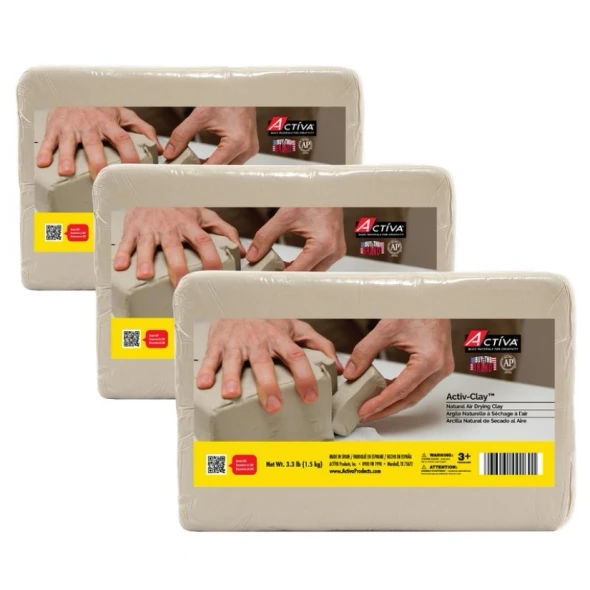 Activ-Clay Air Dry Clay, White, 9.9#