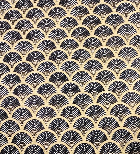  Giftsland Decorative Paper, Scallop with Dots - Black/Gold, 20"x30" 