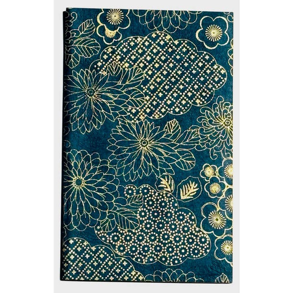  Giftsland Softcover Journal, Japanese Garden - Gold & Teal, 5" x 8" 