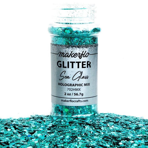  MakerFlo Glitter, 2oz., Chunky, Sea Glass 