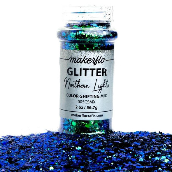  MakerFlo Glitter, 2oz., Chunky, Northern Lights 