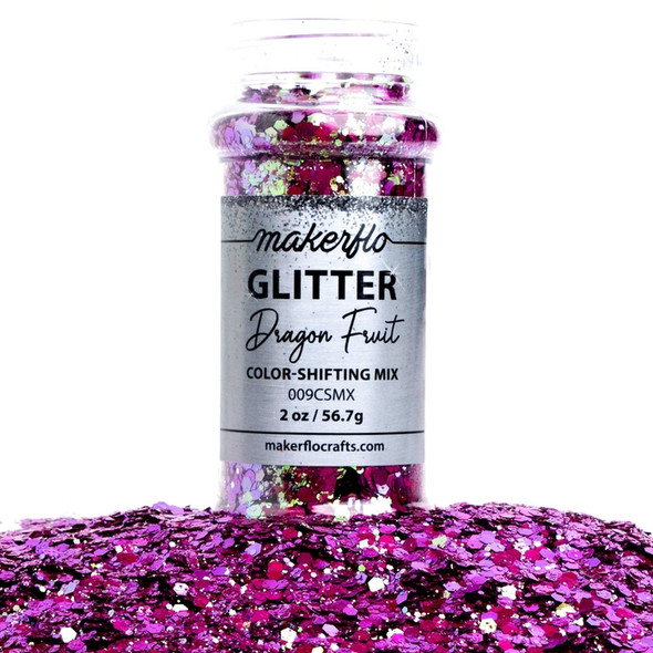 MakerFlo Glitter, 2oz., Chunky, Dragonfruit