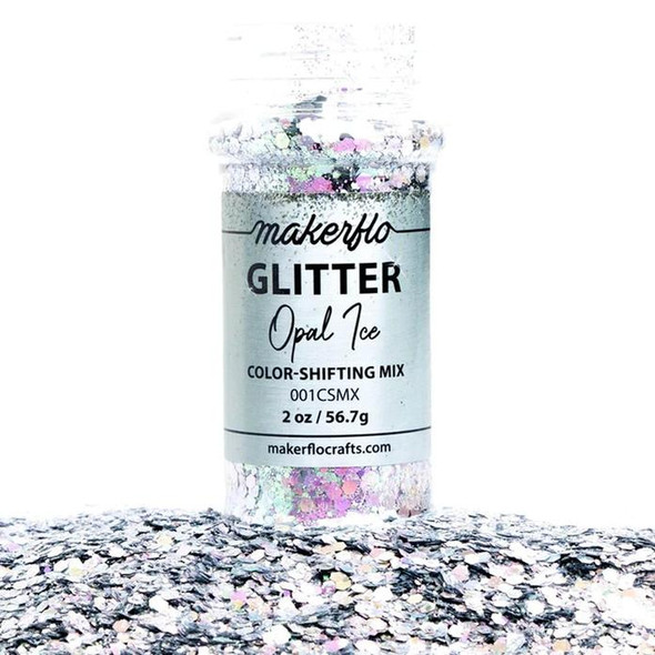  MakerFlo Glitter, 2oz., Chunky, Opal Ice 