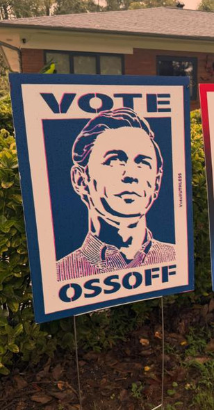 VOTE RUTHLESS VOTE JON OSSOFF 2026 Yard Sign, 18"x24", Hand-Painted 
