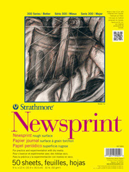 Strathmore Artist Papers Newsprint Paper Pads 300 Series, Rough, 14 x 17