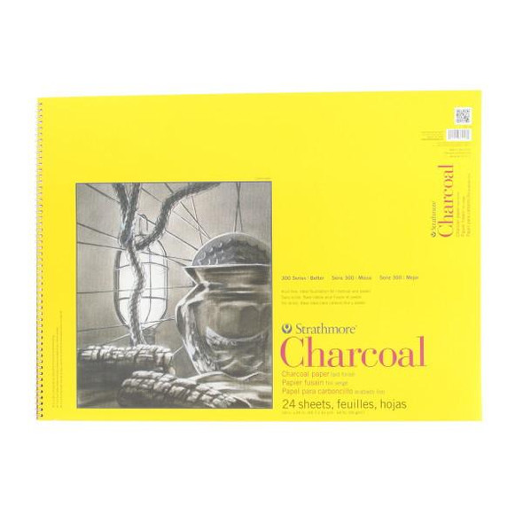 Strathmore Artist Papers, 300 Series Charcoal Pad, Spiral-Bound, 18" x 24", 24/sh