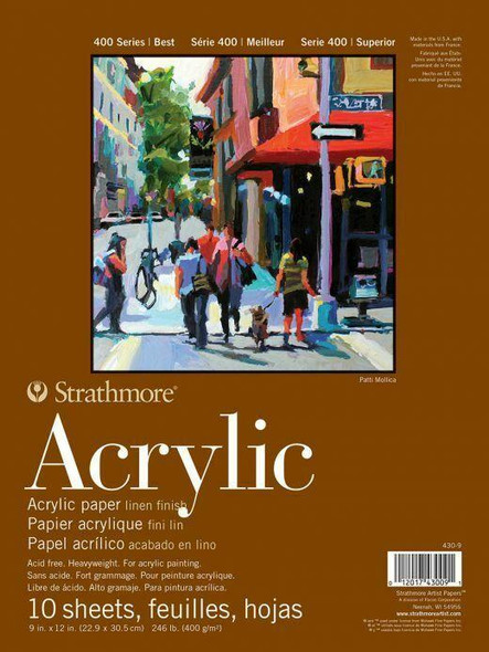 Strathmore Artist Papers, 400 Series Acrylic Paper Pad, 9" x 12"