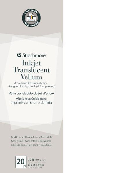 Strathmore Artist Papers Translucent Vellum Sheet - Inkjet - Natural, 20 Shts./Pkg.
