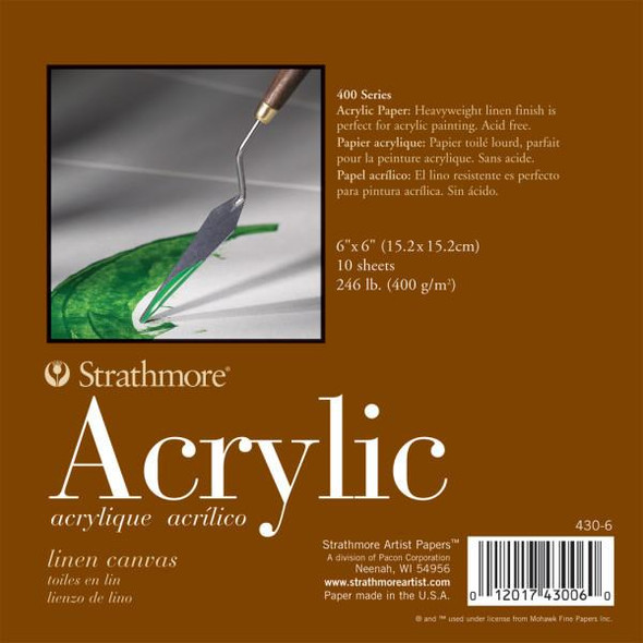 Strathmore Artist Papers, 400 Series Acrylic Paper Pad, 6" x 6"